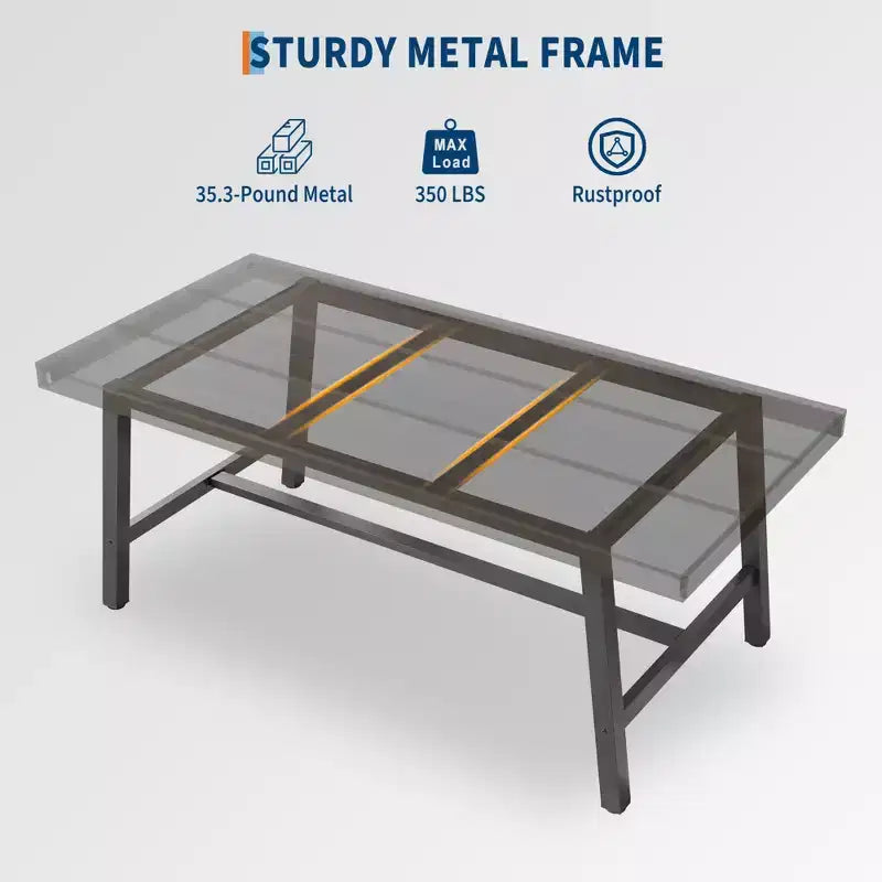 Tavolo da Pranzo Industriale, Tavolo da Cucina Rettangolare per 4-6 Persone, Design Rustico in Legno e Metallo