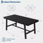 Tavolo da Pranzo Industriale, Tavolo da Cucina Rettangolare per 4-6 Persone, Design Rustico in Legno e Metallo