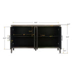 Credenza a buffet moderna in stile rustico da 152 cm, mobile contenitore con motivo geometrico a 4 ante e ripiani regolabili