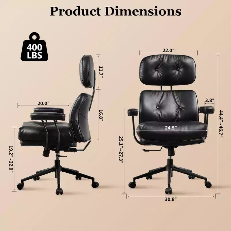 Sedia direzionale ad alto schienale con funzione reclinabile, sedia da ufficio ergonomica con comodo supporto lombare e per il collo