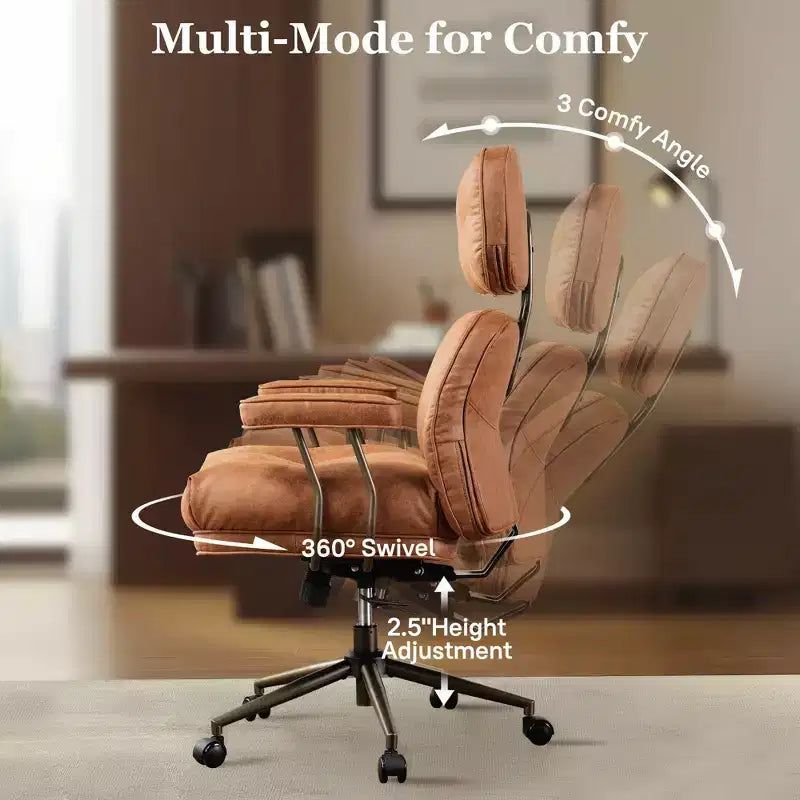 Sedia direzionale ad alto schienale con funzione reclinabile, sedia da ufficio ergonomica con comodo supporto lombare e per il collo