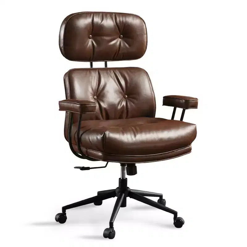Sedia direzionale ad alto schienale con funzione reclinabile, sedia da ufficio ergonomica con comodo supporto lombare e per il collo
