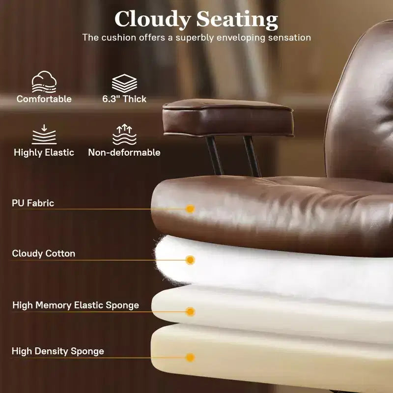 Sedia direzionale ad alto schienale con funzione reclinabile, sedia da ufficio ergonomica con comodo supporto lombare e per il collo