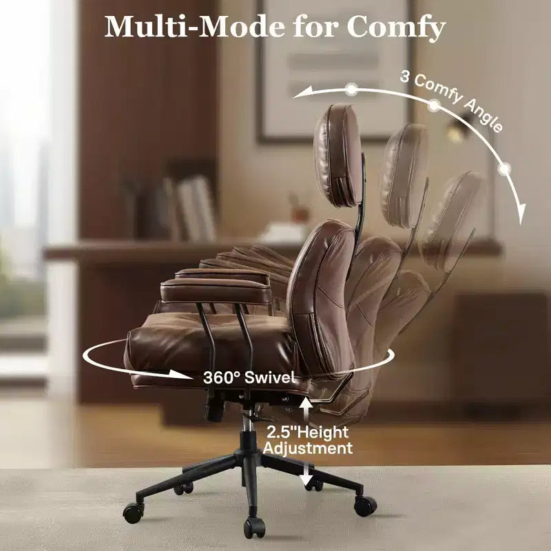 Sedia direzionale ad alto schienale con funzione reclinabile, sedia da ufficio ergonomica con comodo supporto lombare e per il collo