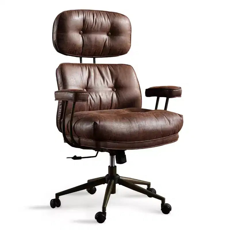 Sedia direzionale ad alto schienale con funzione reclinabile, sedia da ufficio ergonomica con comodo supporto lombare e per il collo
