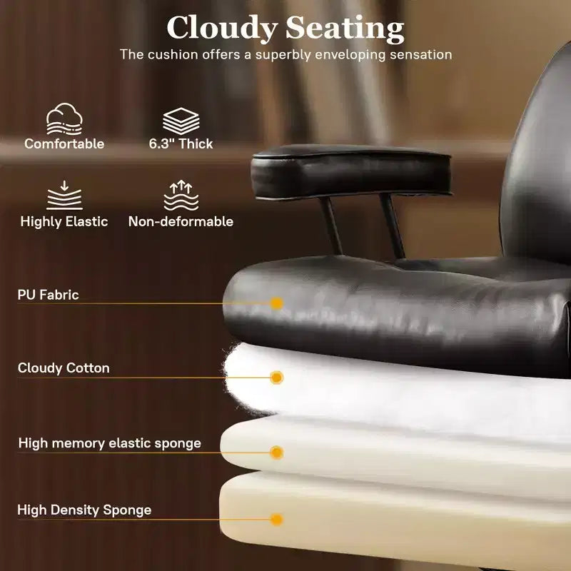 Sedia direzionale ad alto schienale con funzione reclinabile, sedia da ufficio ergonomica con comodo supporto lombare e per il collo