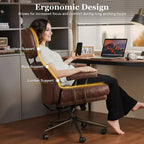Sedia direzionale ad alto schienale con funzione reclinabile, sedia da ufficio ergonomica con comodo supporto lombare e per il collo