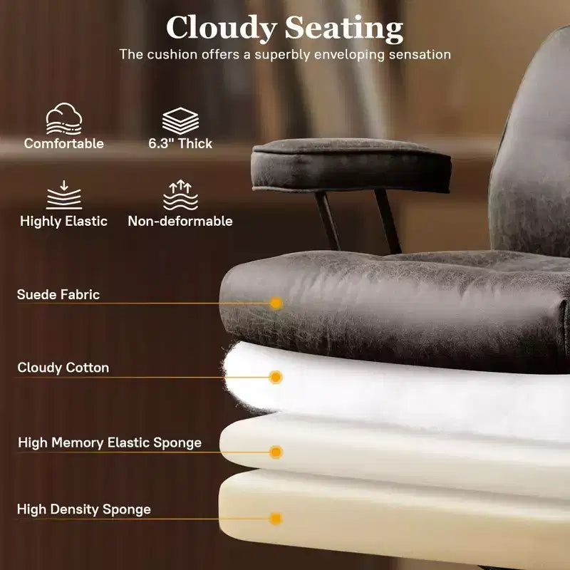 Sedia direzionale ad alto schienale con funzione reclinabile, sedia da ufficio ergonomica con comodo supporto lombare e per il collo