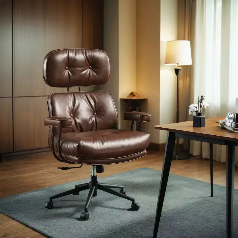 Sedia direzionale ad alto schienale con funzione reclinabile, sedia da ufficio ergonomica con comodo supporto lombare e per il collo