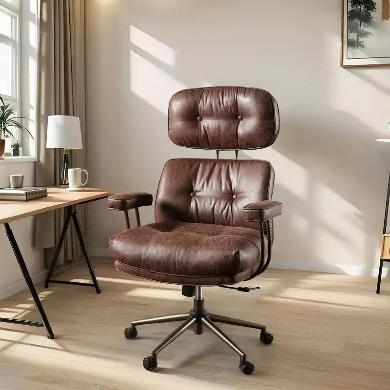 Sedia direzionale ad alto schienale con funzione reclinabile, sedia da ufficio ergonomica con comodo supporto lombare e per il collo