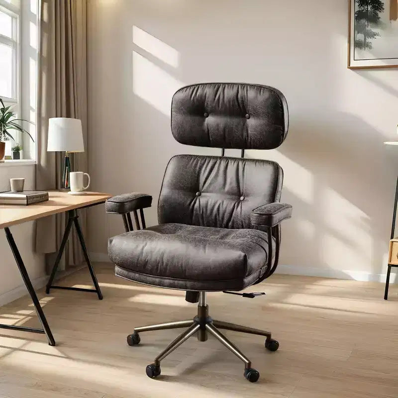 Sedia direzionale ad alto schienale con funzione reclinabile, sedia da ufficio ergonomica con comodo supporto lombare e per il collo