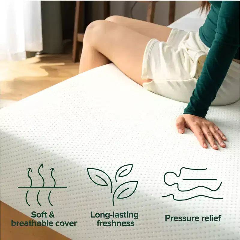 Materasso in Memory Foam Queen da 6 pollici, senza fibra di vetro, rigidità media, sollievo dalla pressione zonale, schiume e tessuto certificati sicuri