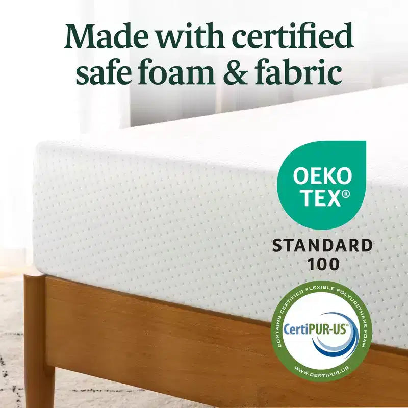 Materasso in Memory Foam Queen da 6 pollici, senza fibra di vetro, rigidità media, sollievo dalla pressione zonale, schiume e tessuto certificati sicuri