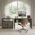 Scrivania per computer da 55", tavolo da ufficio con ripiano inferiore