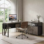 Scrivania per computer da 55", tavolo da ufficio con ripiano inferiore