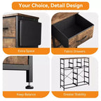Cassettiera per Camera da Letto con 12 Cassetti, Comò e Cassettiere per Corridoio, Ingresso, Unità Organizer per la Conservazione con Tessuto, Robusto Telaio in Metallo