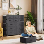 Cassettiera per Camera da Letto con 12 Cassetti, Comò e Cassettiere per Corridoio, Ingresso, Unità Organizer per la Conservazione con Tessuto, Robusto Telaio in Metallo