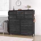 Cassettiera per Camera da Letto con 12 Cassetti, Comò e Cassettiere per Corridoio, Ingresso, Unità Organizer per la Conservazione con Tessuto, Robusto Telaio in Metallo