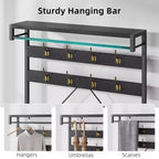 Panca appendiabiti da ingresso industriale 40" con scarpiera, appendiabiti con barra appendiabiti, ganci e ripiano portaoggetti per ingresso e ripostiglio