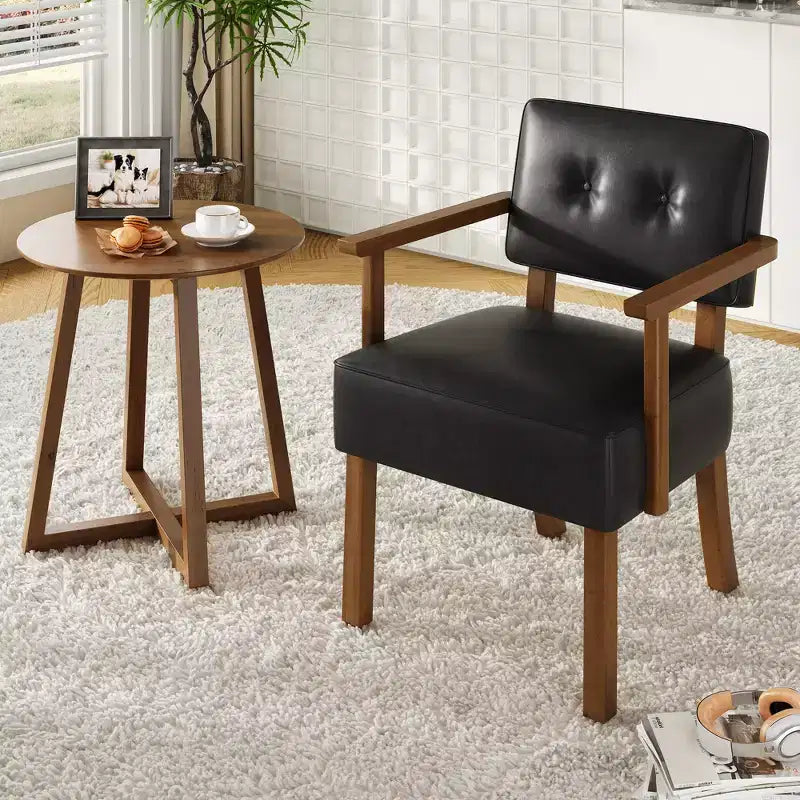 Poltrona moderna con struttura in legno per soggiorno, camera da letto e sala da pranzo
