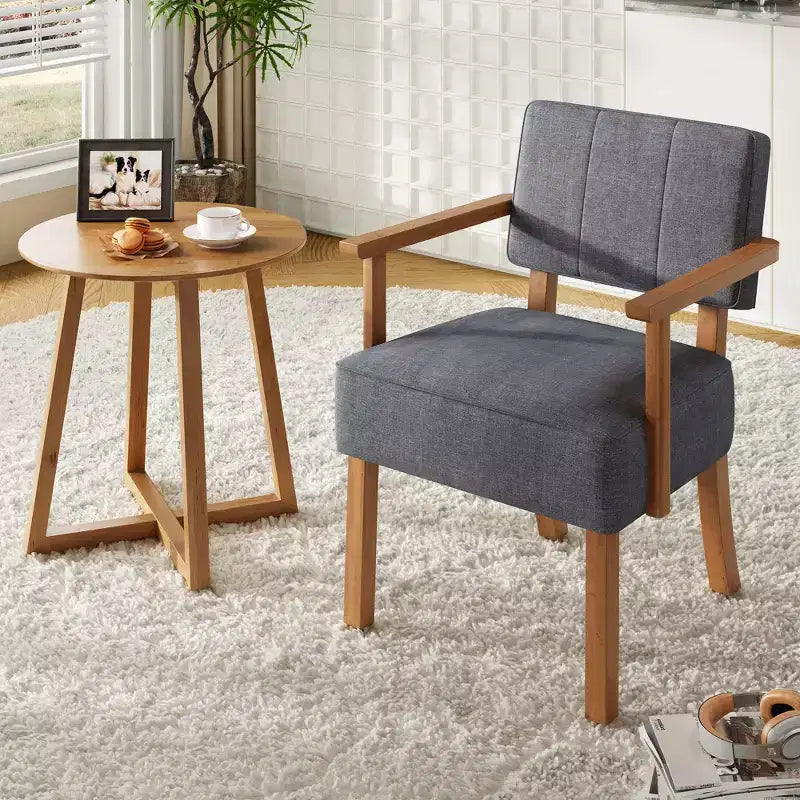 Poltrona moderna con struttura in legno per soggiorno, camera da letto e sala da pranzo