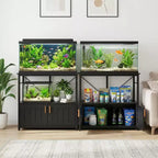 Supporto per acquario resistente per vasche da 150-190 litri, mobile in metallo e legno, capacità 300 kg, porta accessori per pesci, organizer elegante per la casa