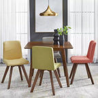 Tavolo da Pranzo Quadrato Mid-Century Modern Noce: Stile Mid-Century Modern, Gambe in Legno di Gomma, Piano in MDF