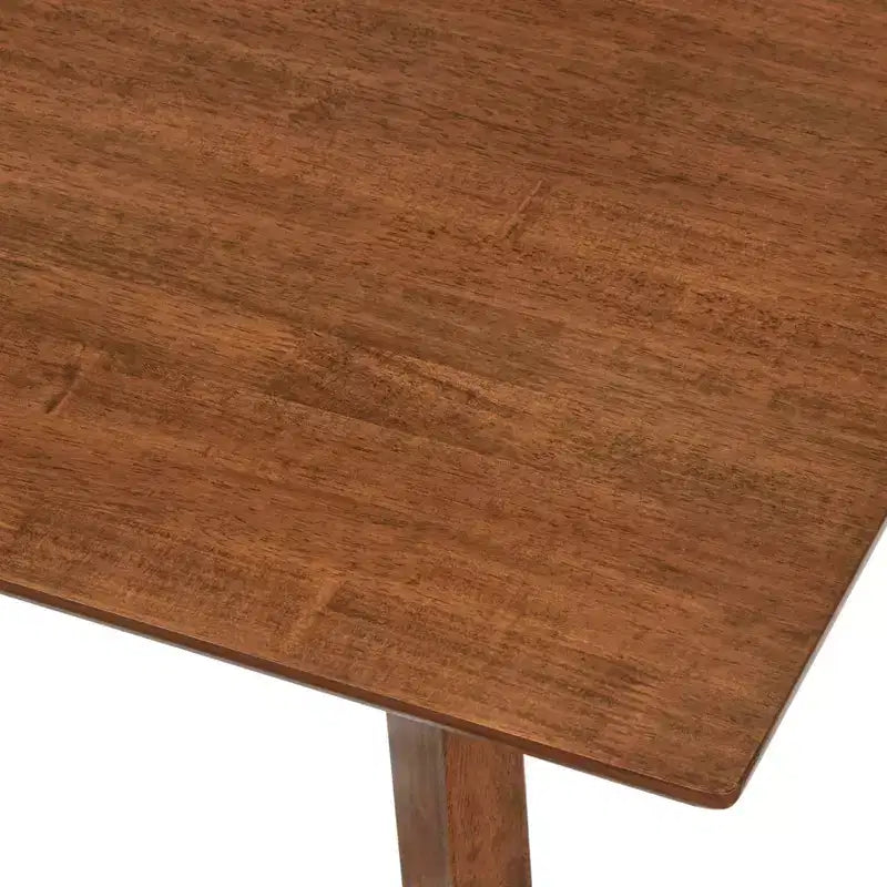 Tavolo da Pranzo Quadrato Mid-Century Modern Noce: Stile Mid-Century Modern, Gambe in Legno di Gomma, Piano in MDF