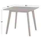 Tavolo da Pranzo Quadrato Mid-Century Modern Noce: Stile Mid-Century Modern, Gambe in Legno di Gomma, Piano in MDF