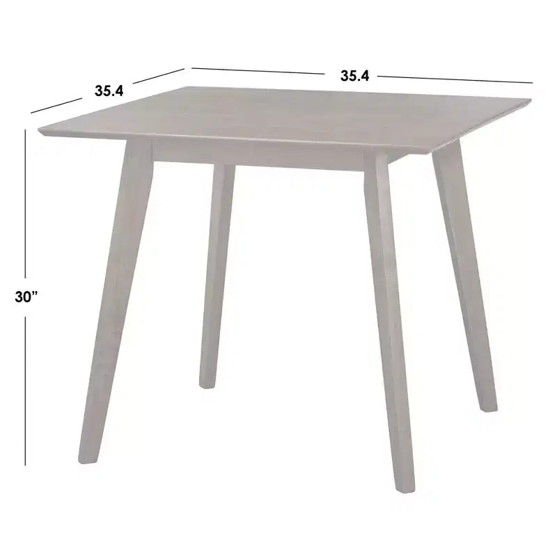 Tavolo da Pranzo Quadrato Mid-Century Modern Noce: Stile Mid-Century Modern, Gambe in Legno di Gomma, Piano in MDF