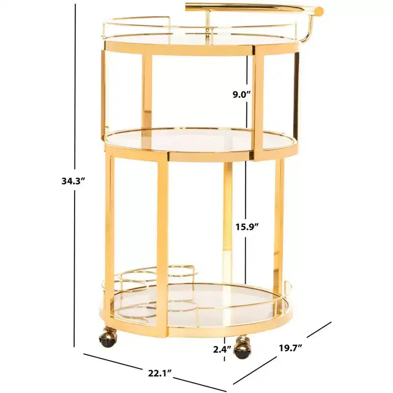 Carrello bar rotondo a 3 livelli
