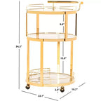 Carrello bar rotondo a 3 livelli