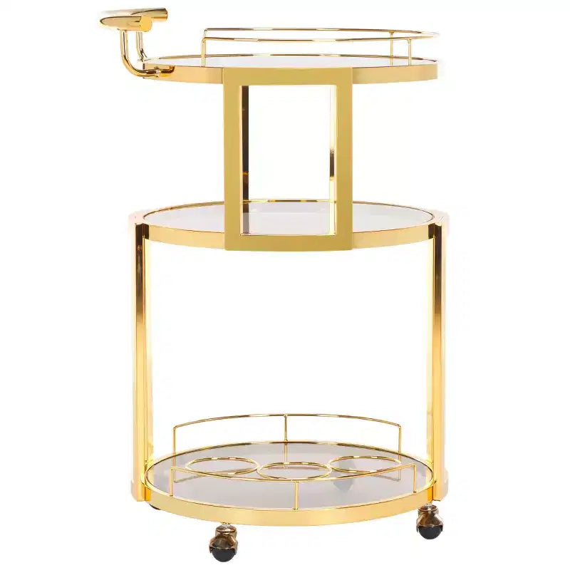 Carrello bar rotondo a 3 livelli