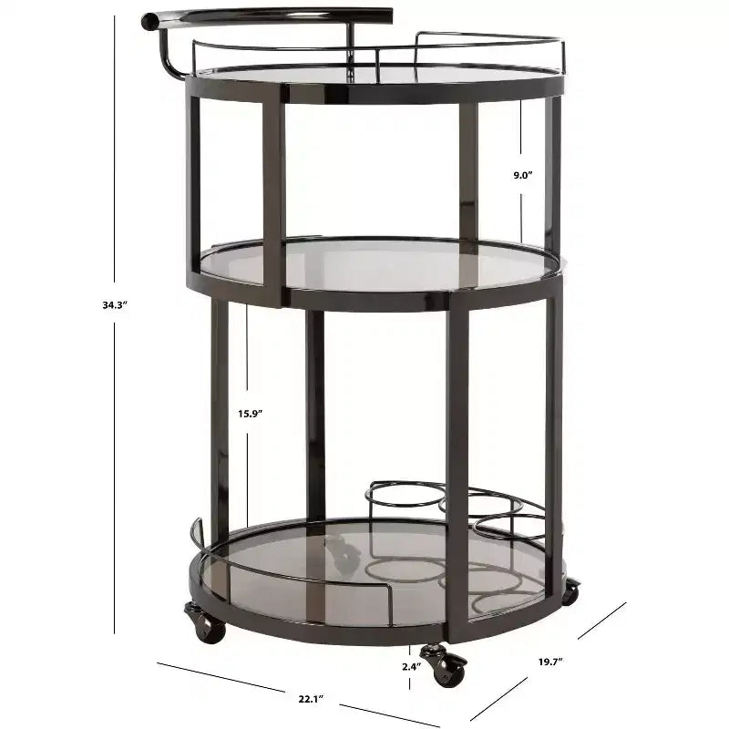 Carrello bar rotondo a 3 livelli