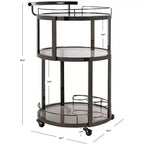 Carrello bar rotondo a 3 livelli