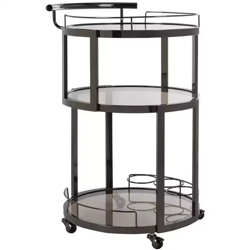 Carrello bar rotondo a 3 livelli